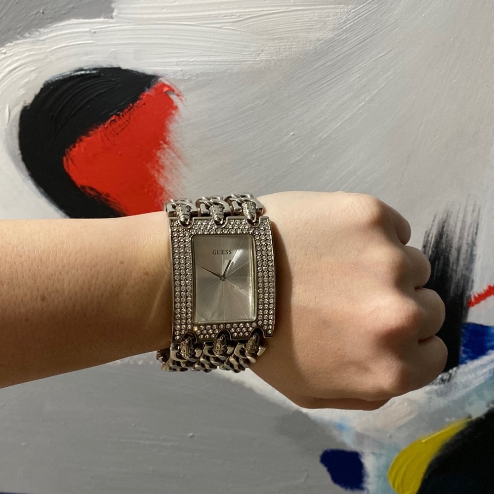 Silver chain watch